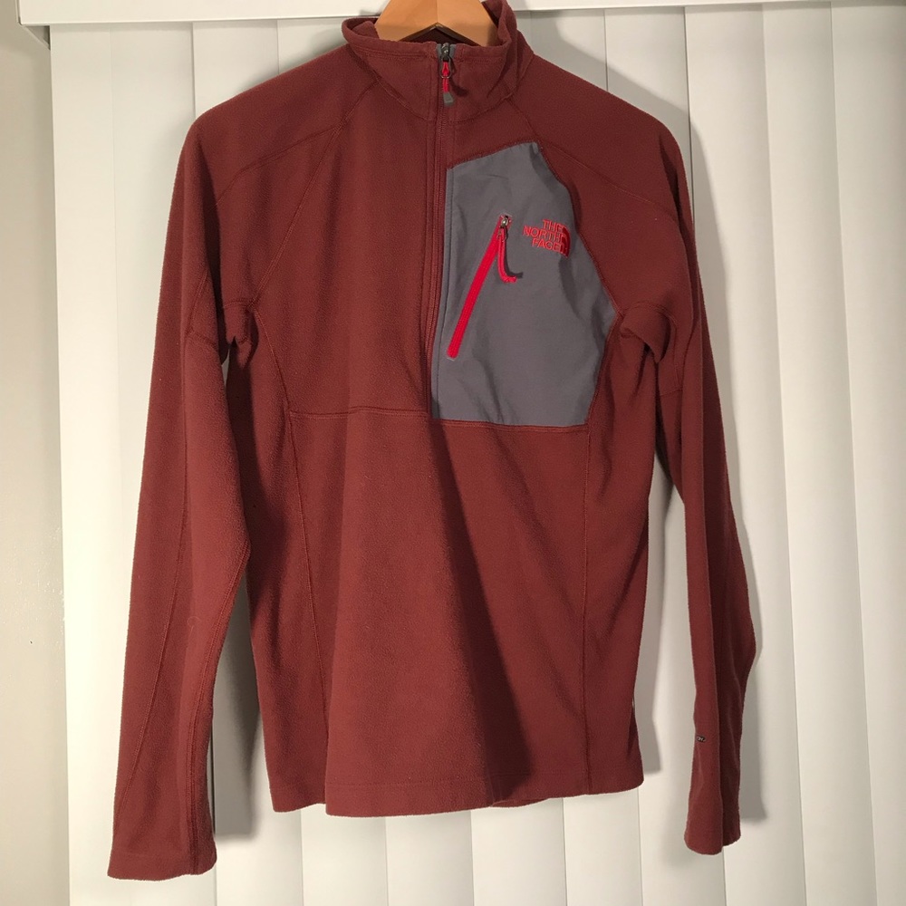 North Face half zip burnt orange sweater